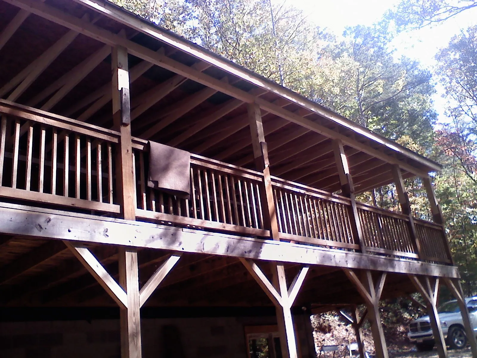 Timber framing under a new elevated porch and deck — Roof Leak Repair in Bellflower by Roofing Brothers